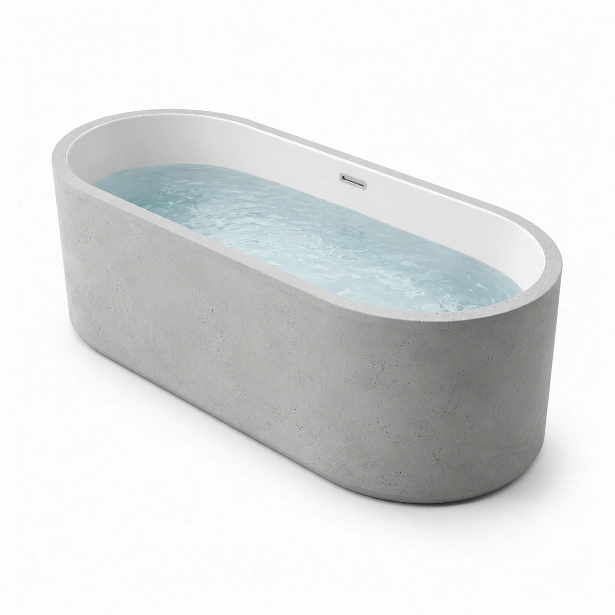 Vasca da bagno freestanding effetto cemento acrilico 170 cm