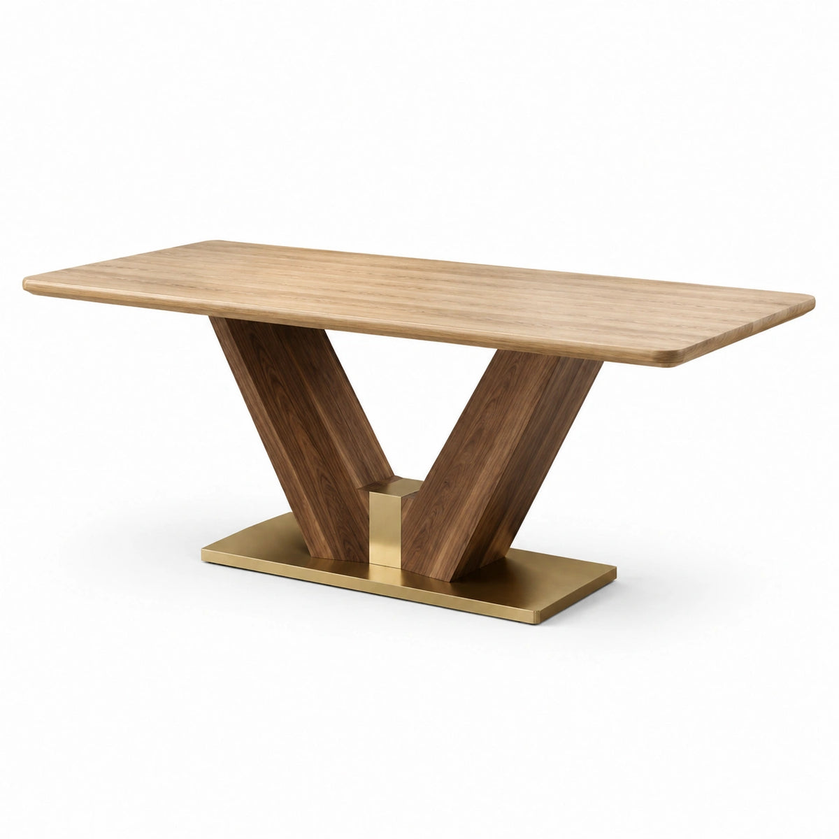 Tavolo da pranzo rettangolare in legno e metallo rovere chiaro 200x90x75 cm