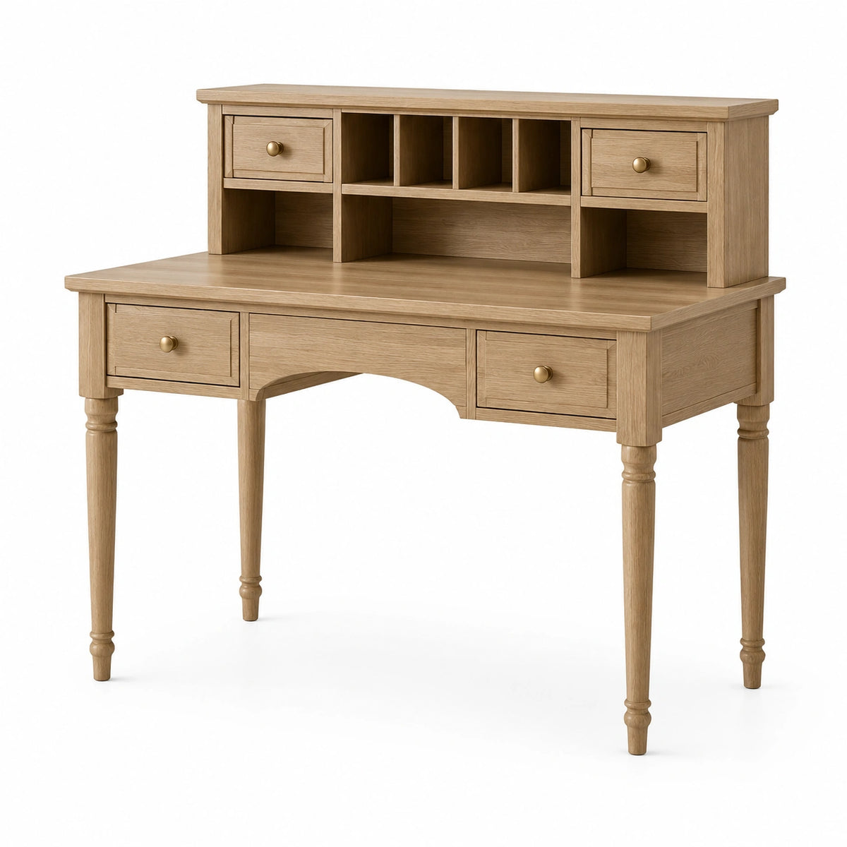 Scrivania in legno con cassetti e scomparti
